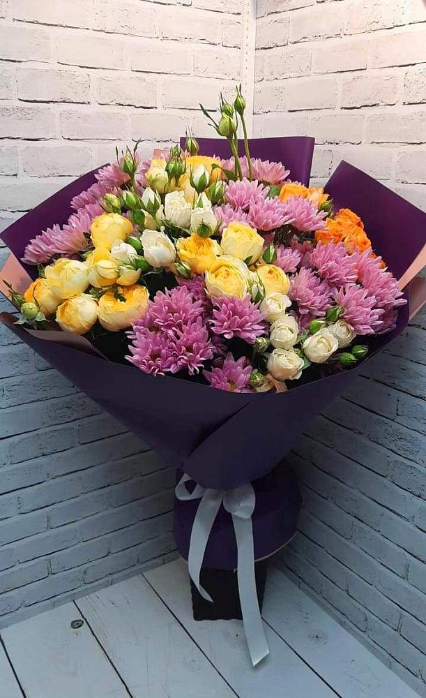 Букет цветов из: Хризантемы и Розы в Тарбагатае